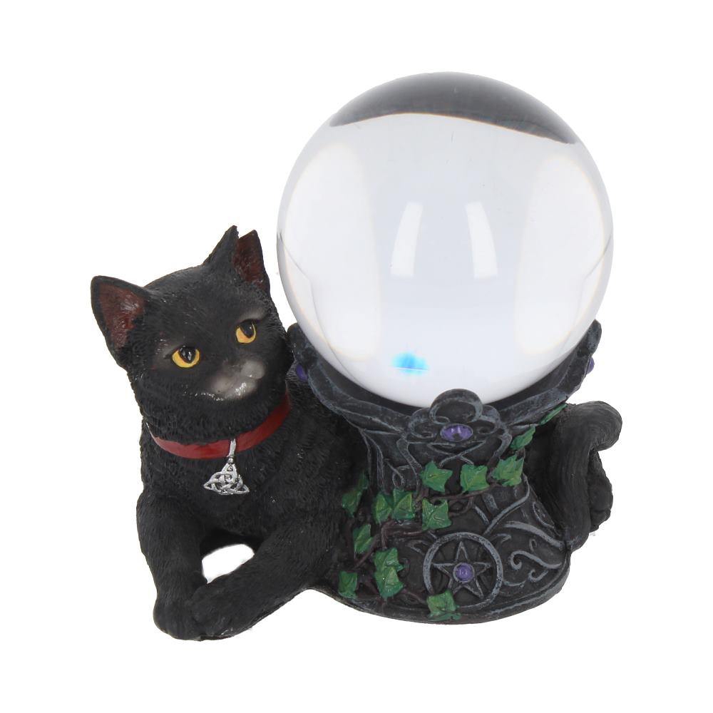 Cosmo Cat Crystal Ball Holder Wiccan Witch Gothic Ornament Default Title - Figurines Small (Under 15cm) at Gift Moments