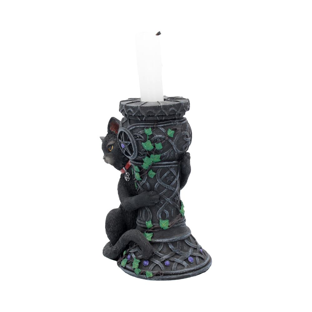 Midnight Cat Candle Holder Wiccan Witch Gothic Ornament - Figurines Small (Under 15cm) at Gift Moments