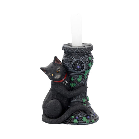 Midnight Cat Candle Holder Wiccan Witch Gothic Ornament Default Title - Figurines Small (Under 15cm) at Gift Moments