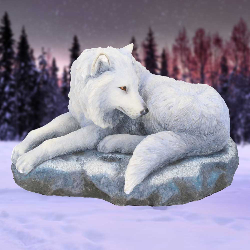 Guardian of the North Wolf Figurine by Lisa Parker Snowy Wolf Ornament - Figurines Medium (15-29cm) at Gift Moments