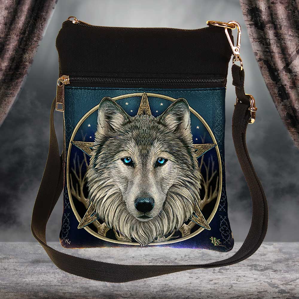 Small The Wild One Fantasy Wolf Shoulder Bag by Lisa Parker - Bags at Gift Moments