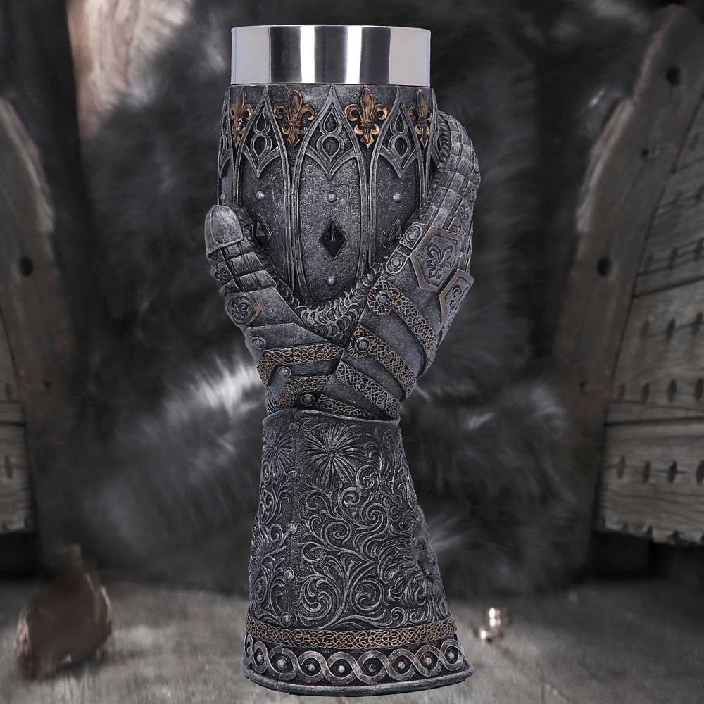 Medieval Lion Heart Gauntlet Armour Goblet - Goblets & Chalices at Gift Moments