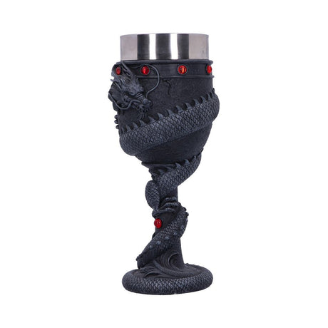 Black Chinese Dragon Coil Goblet Wine Glass - Goblets & Chalices at Gift Moments