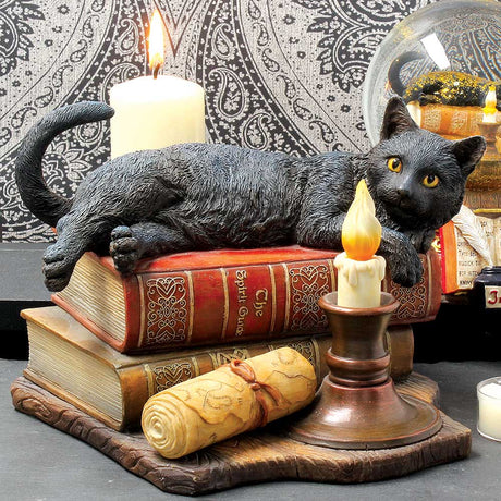 Witching Hour Cat Figurine by Lisa Parker Black Cat & Candle Ornament - Figurines Medium (15-29cm) at Gift Moments