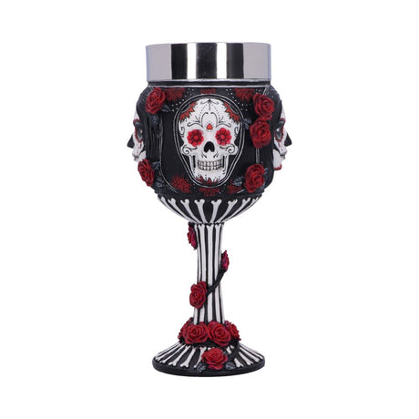 James Ryman Sugar Skull Goblet Day of the Dead Glass Valentine - Goblets & Chalices at Gift Moments