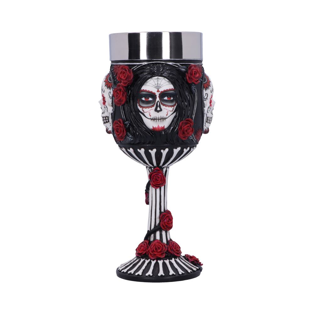 James Ryman Sugar Skull Goblet Day of the Dead Glass Valentine Default Title - Goblets & Chalices at Gift Moments