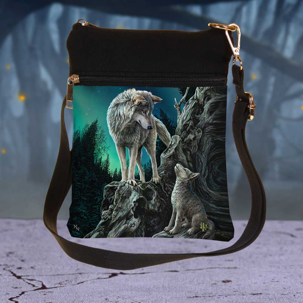 Small Guidance Wolf and Pup Shoulder Bag by Lisa Parker - Bags at Gift Moments