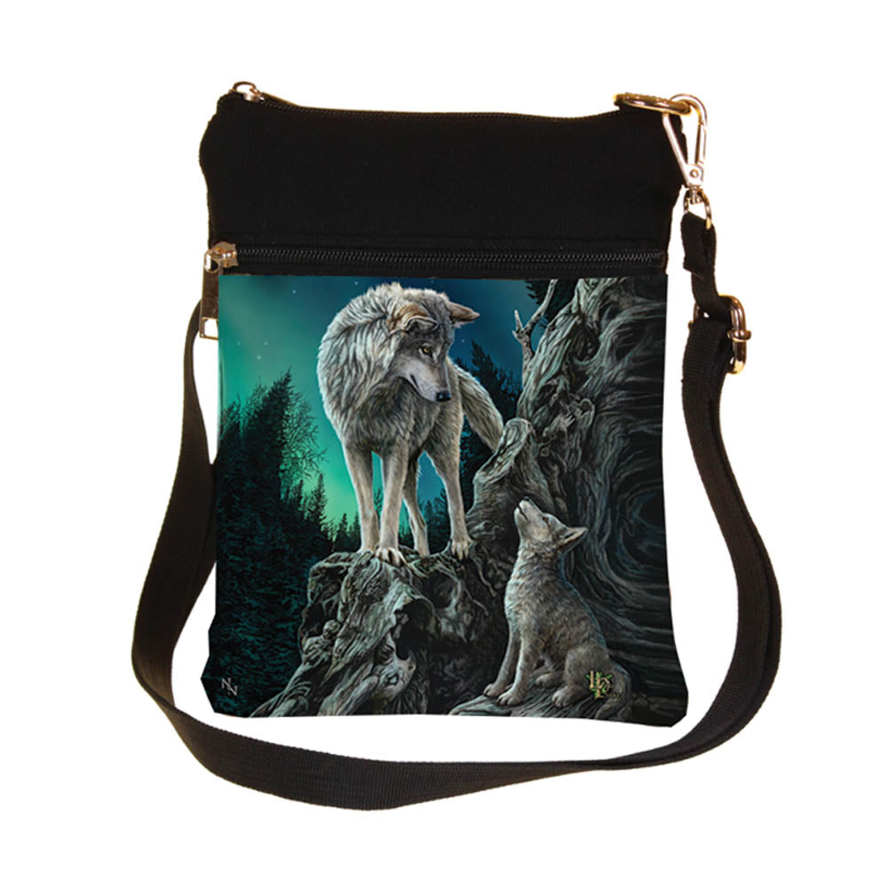 Small Guidance Wolf and Pup Shoulder Bag by Lisa Parker Default Title - Bags at Gift Moments