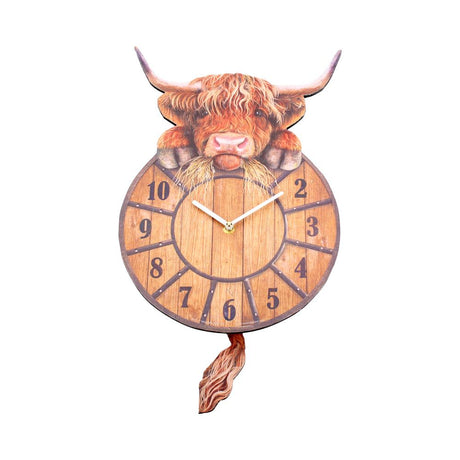 Highland Tickin' Cow Pendulum Clock Default Title - Clocks at Gift Moments