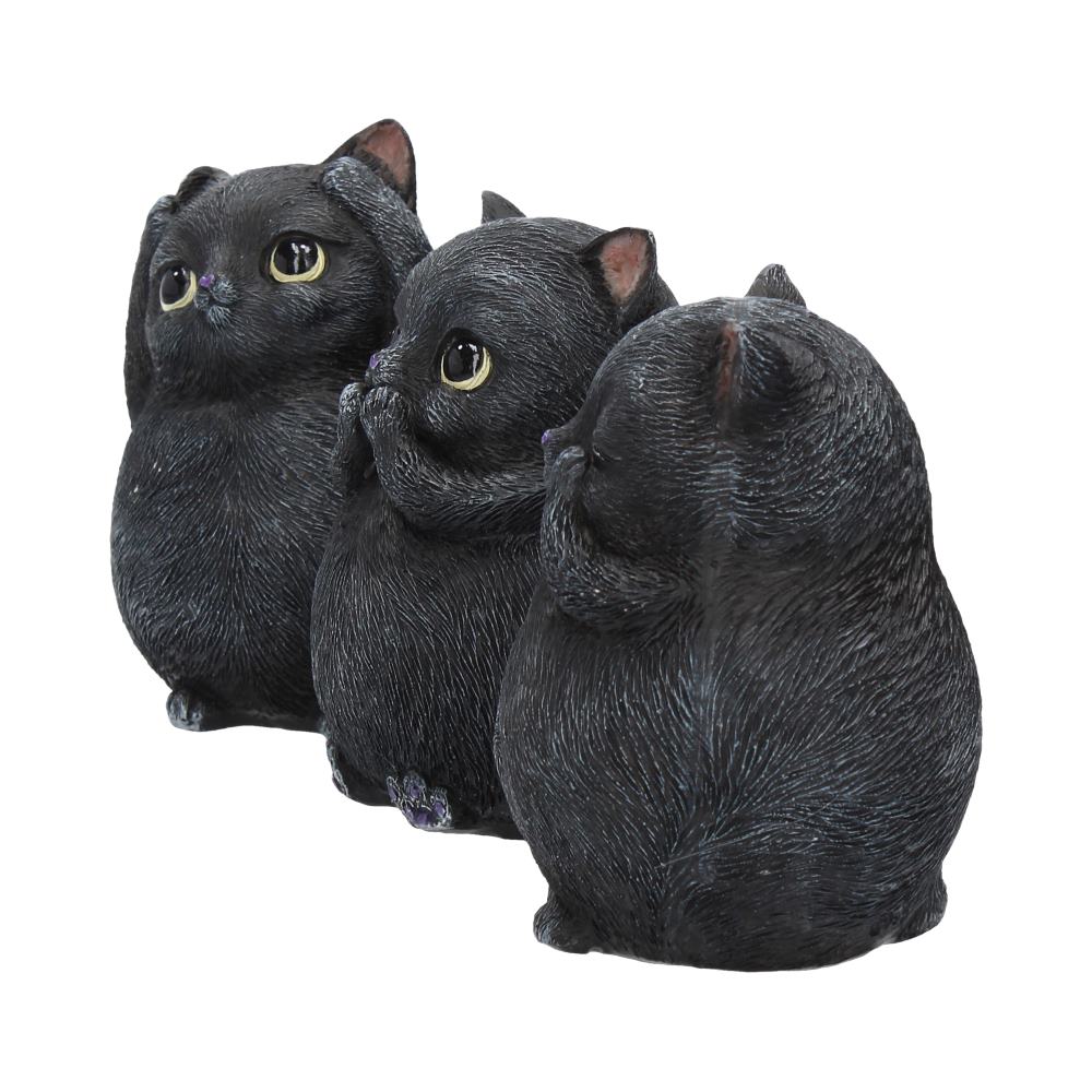 Three Wise Fat Cat Figurines 8.5cm - 3 Wise Cute Cats - Figurines Small (Under 15cm) at Gift Moments