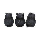 Three Wise Fat Cat Figurines 8.5cm - 3 Wise Cute Cats - Figurines Small (Under 15cm) at Gift Moments