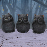 Three Wise Fat Cat Figurines 8.5cm - 3 Wise Cute Cats - Figurines Small (Under 15cm) at Gift Moments