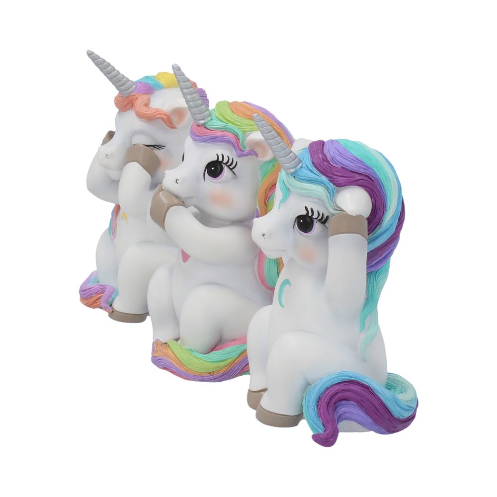 Three Wise Cutiecorns Ornament Cute Unicorn Figurine Set - Figurines Small (Under 15cm) at Gift Moments