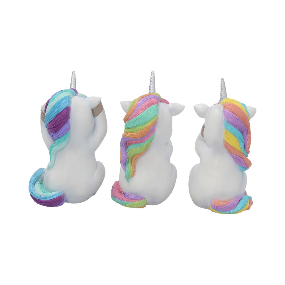 Three Wise Cutiecorns Ornament Cute Unicorn Figurine Set - Figurines Small (Under 15cm) at Gift Moments