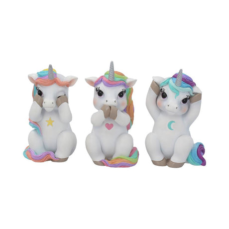 Three Wise Cutiecorns Ornament Cute Unicorn Figurine Set Default Title - Figures & Collectables at Gift Moments