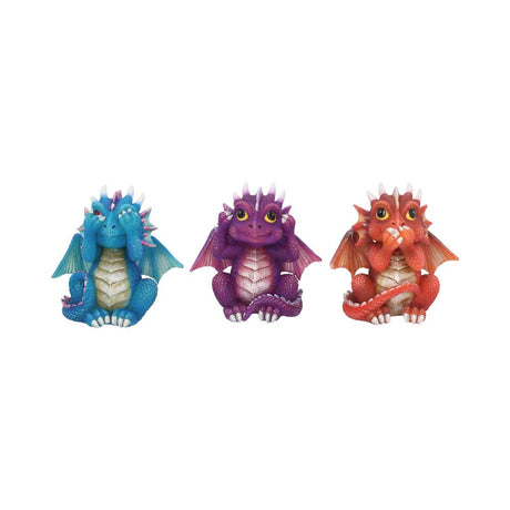 Three Wise Dragonlings Figurines Dragon Ornaments Default Title - Figurines Small (Under 15cm) at Gift Moments