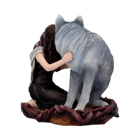 Soul Bond by Anne Stokes hand-painted wolf and woman resin figurine - Figurines Medium (15-29cm) at Gift Moments