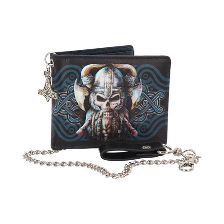 Danegeld Viking Wallet with Decorative Chain Black 11cm Default Title - Wallets at Gift Moments