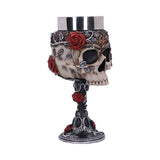 Gothic Roses Goblet Skull Horror Roses Wine Glass - Goblets & Chalices at Gift Moments