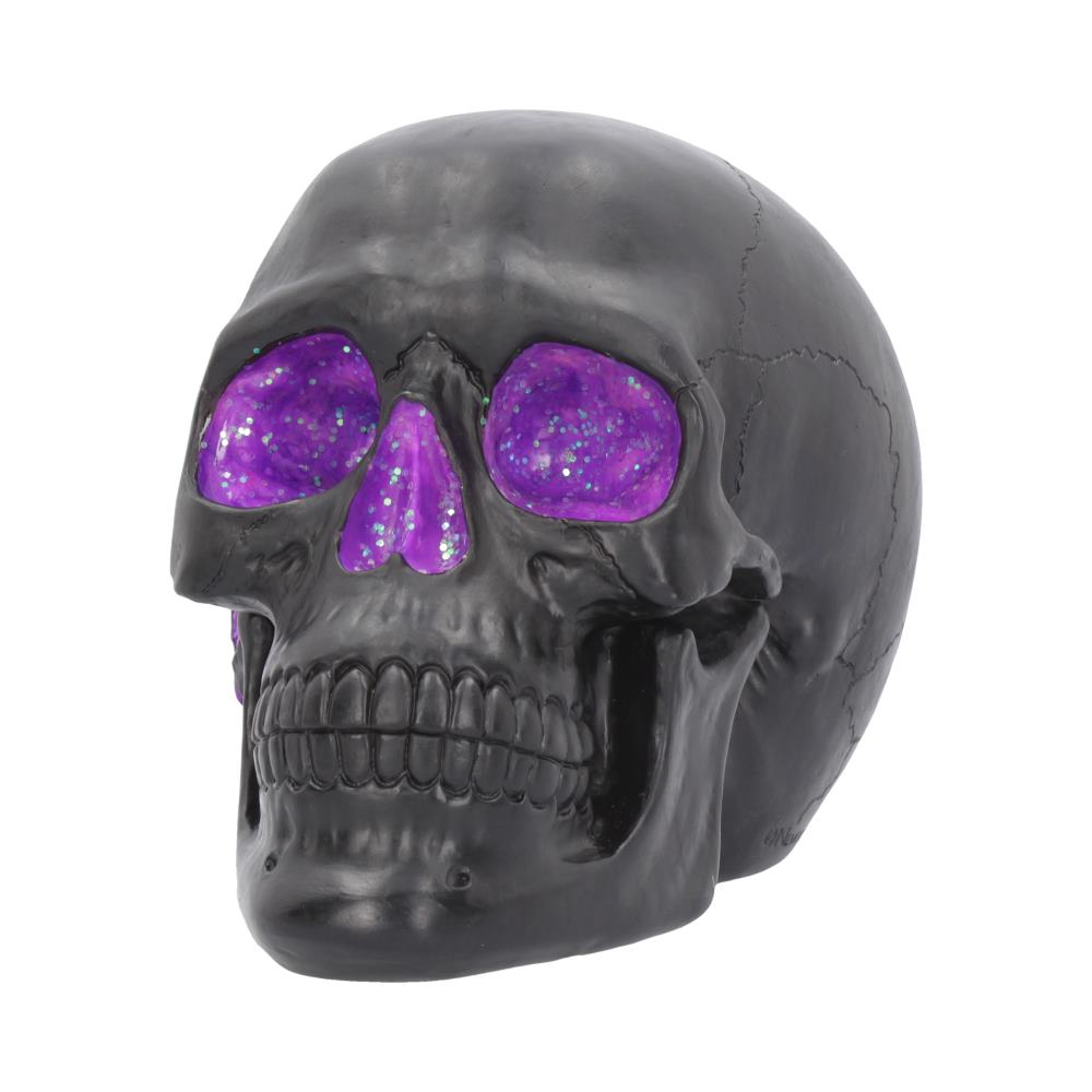 Geode Skull Black Purple Gothic Glitter Skull Figurine - Figurines Medium (15-29cm) at Gift Moments