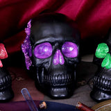 Geode Skull Black Purple Gothic Glitter Skull Figurine - Figurines Medium (15-29cm) at Gift Moments