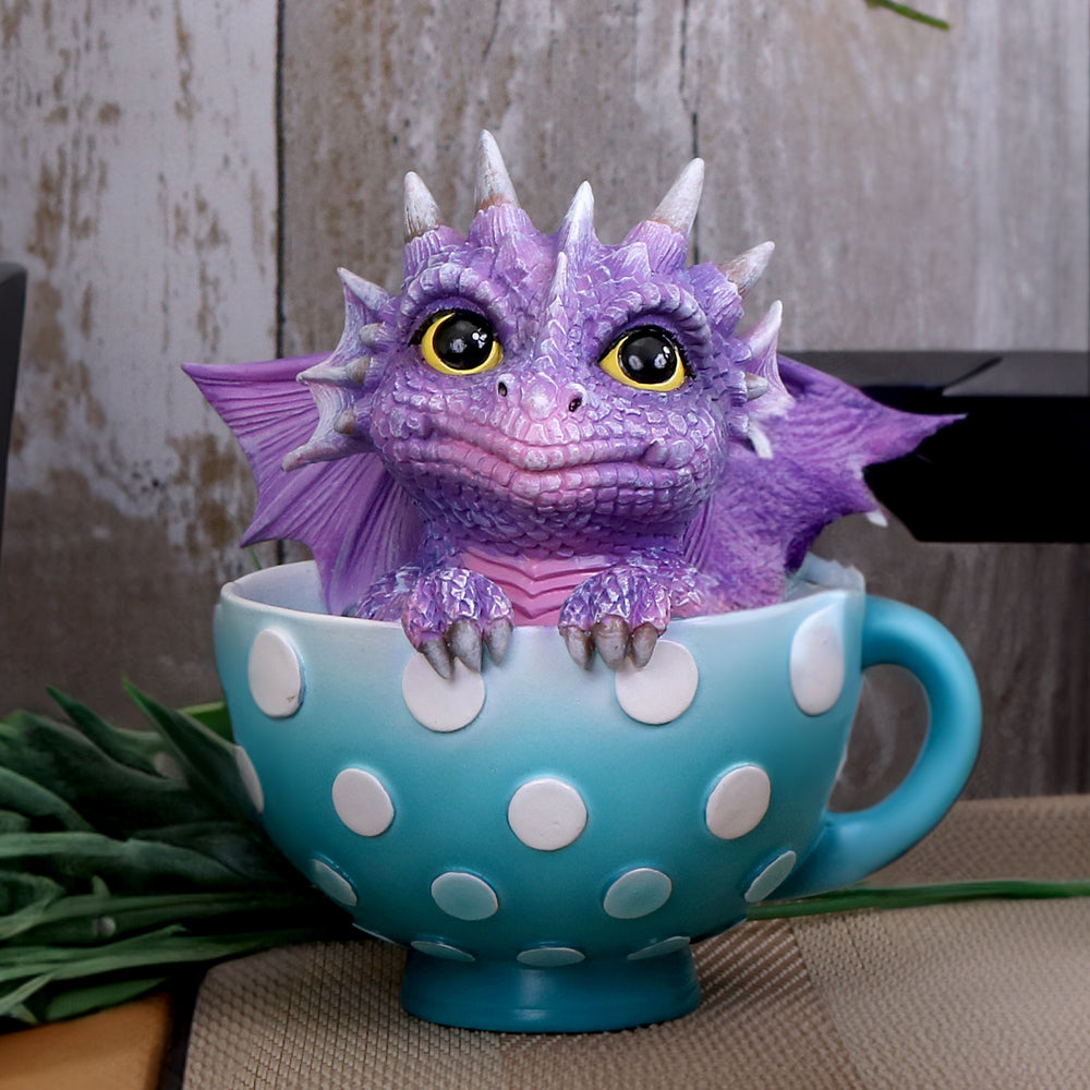 Cutieling Figurine Cute Dragon in a Teacup Ornament - Figurines Small (Under 15cm) at Gift Moments