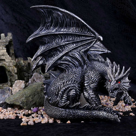 Obsidian Dragon Figurine 25cm - Figurines Medium (15-29cm) at Gift Moments