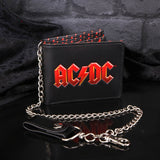 AC/DC Logo Leather Lightning Chained Wallet - Wallets at Gift Moments