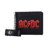 AC/DC Logo Leather Lightning Chained Wallet Default Title - Wallets at Gift Moments