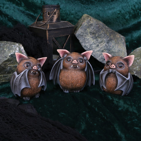 Nemesis Now Three Wise Bats Figurines 8.5cm - Figures & Collectables at Gift Moments