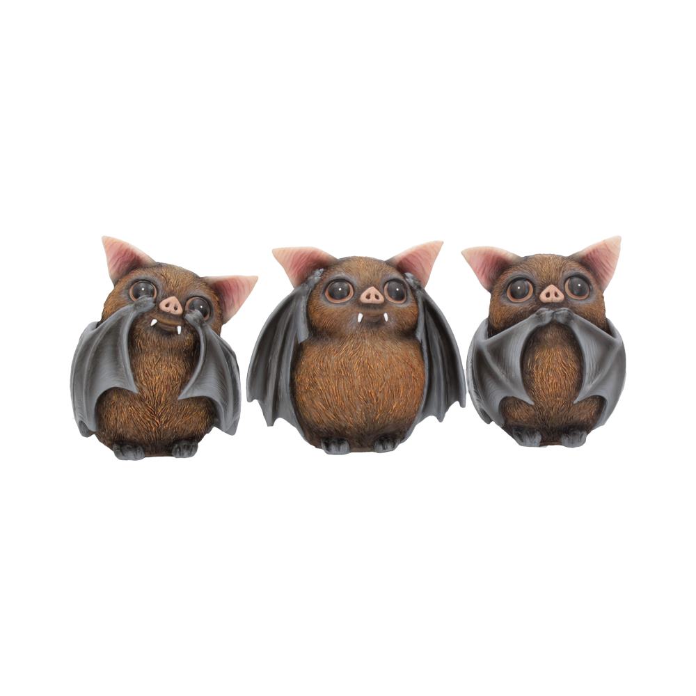 Nemesis Now Three Wise Bats Figurines 8.5cm Default Title - Figurines Small (Under 15cm) at Gift Moments