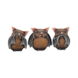 Nemesis Now Three Wise Bats Figurines 8.5cm Default Title - Figurines Small (Under 15cm) at Gift Moments