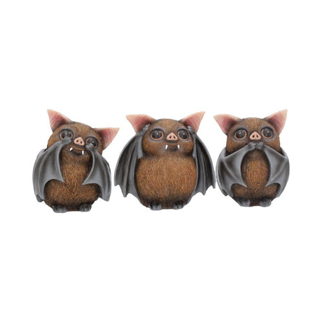 Nemesis Now Three Wise Bats Figurines 8.5cm Default Title - Figures & Collectables at Gift Moments