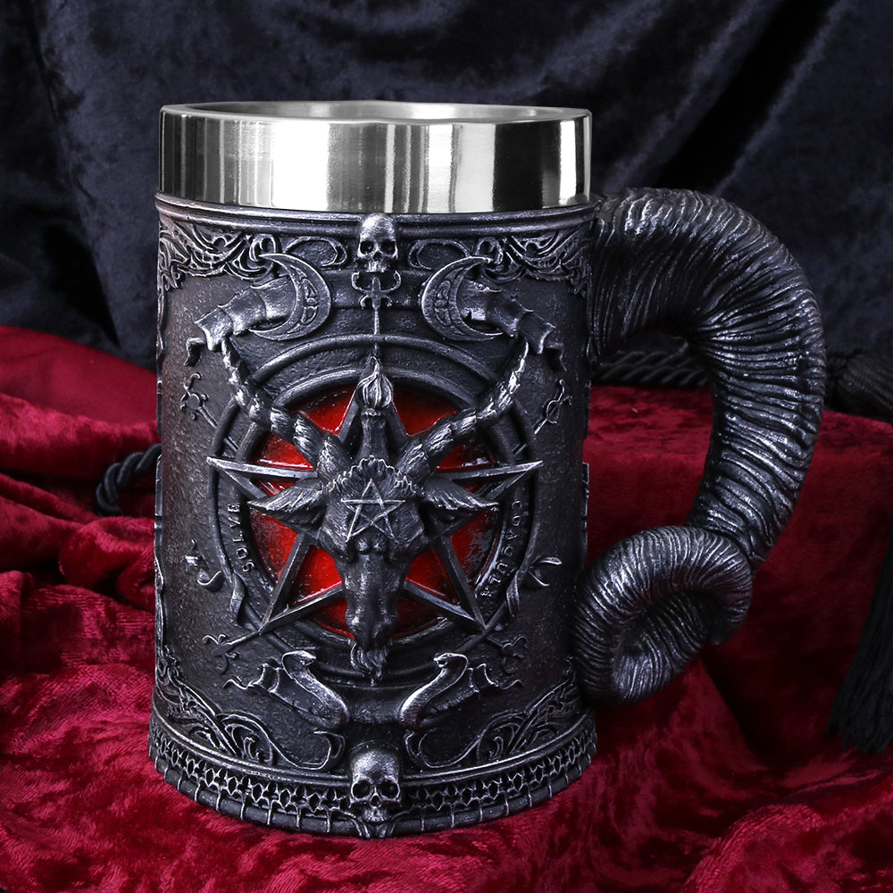 Baphomet Sabatic Goat Diety Tankard 16.5cm - Tankards at Gift Moments