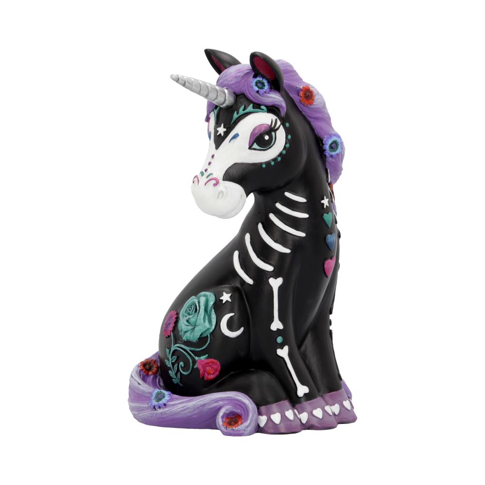 Sugarcorn Black Day of the Dead Skeleton Unicorn Figurine Default Title - Figures & Collectables at Gift Moments