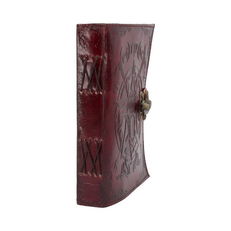 Lockable Red Leather Baphomet Embossed Journal - Leather Journals at Gift Moments