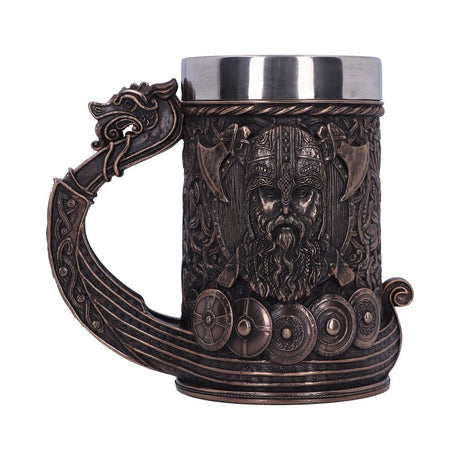 Bronze Drakkar Dragon Boat Viking Tankard - Tankards at Gift Moments