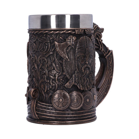 Bronze Drakkar Dragon Boat Viking Tankard - Tankards at Gift Moments