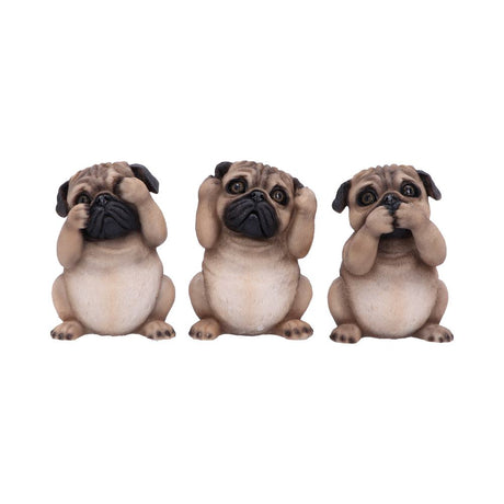 Three Wise Pugs Dog Ornaments Default Title - Figures & Collectables at Gift Moments