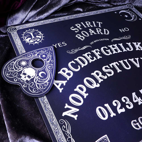 Black and White Spirit Board with Planchette - Ouija & Spirit Boards at Gift Moments