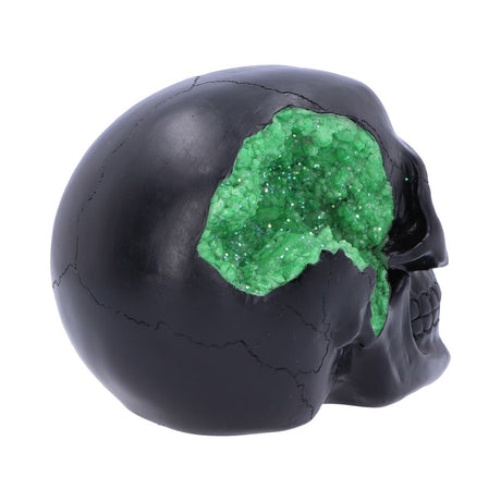 Geode Skull Black Green Gothic Glitter Skull Figurine - Figures & Collectables at Gift Moments