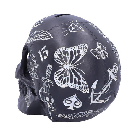 Black and White Traditional, Tribal Tattoo Fund Skull - Money Boxes at Gift Moments