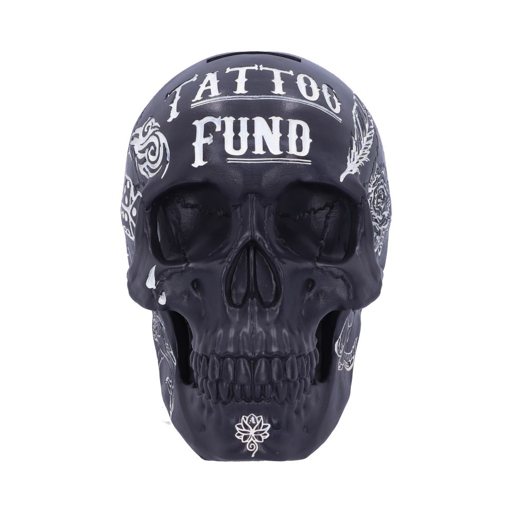 Black and White Traditional, Tribal Tattoo Fund Skull - Money Boxes at Gift Moments