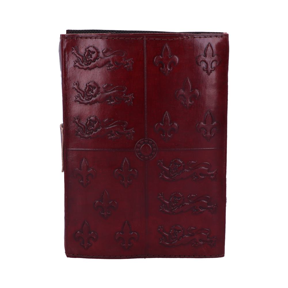 Lockable Red Leather Medieval Embossed Journal - Leather Journals at Gift Moments