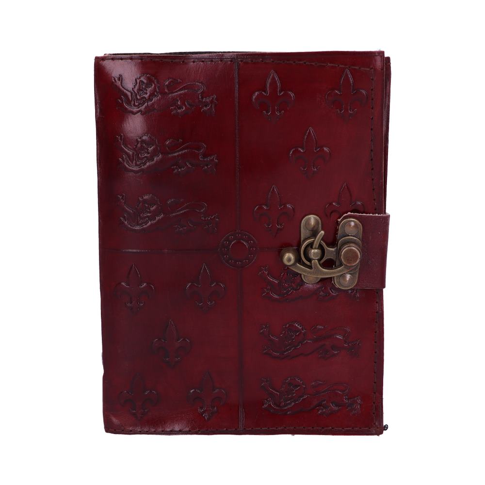 Lockable Red Leather Medieval Embossed Journal Default Title - Leather Journals at Gift Moments