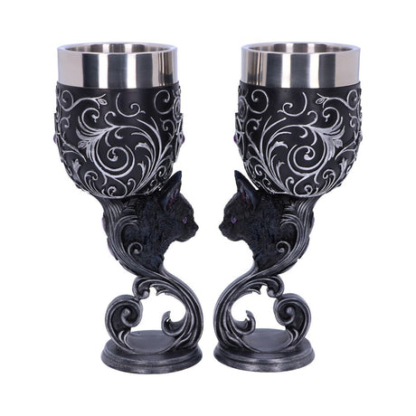 Familiars Love Twin Cat Heart Set of Two Goblets Default Title - Goblets & Chalices at Gift Moments