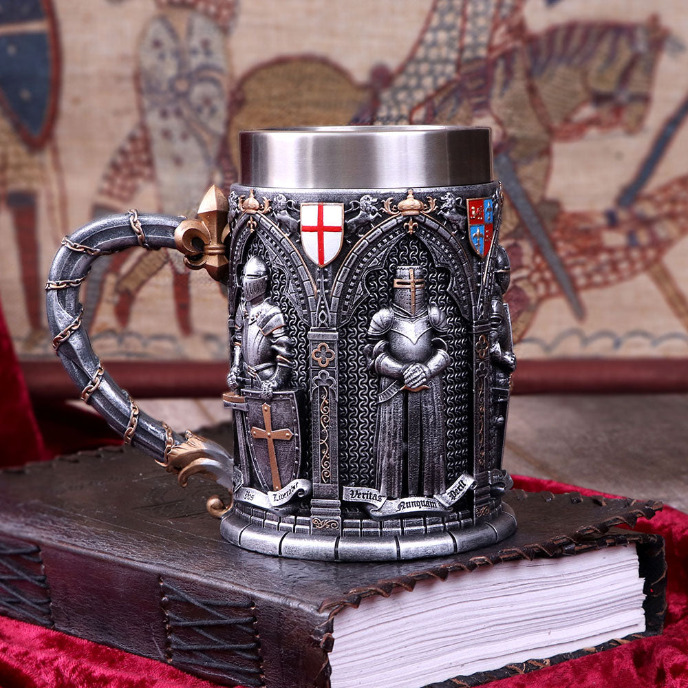 The Vow English Armoured Knight Latin Oath Tankard - Tankards at Gift Moments