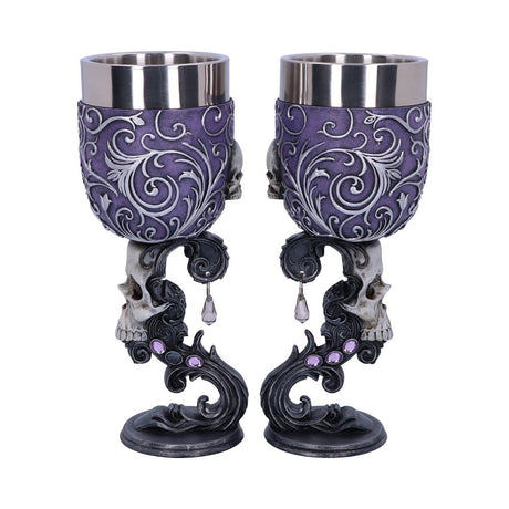 Deaths Desire Twin Skull Heart Set of Two Goblets Default Title - Goblets & Chalices at Gift Moments