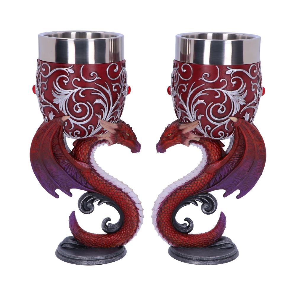 Dragons Devotion Twin Dragon Heart Set of Two Goblets Default Title - Goblets & Chalices at Gift Moments