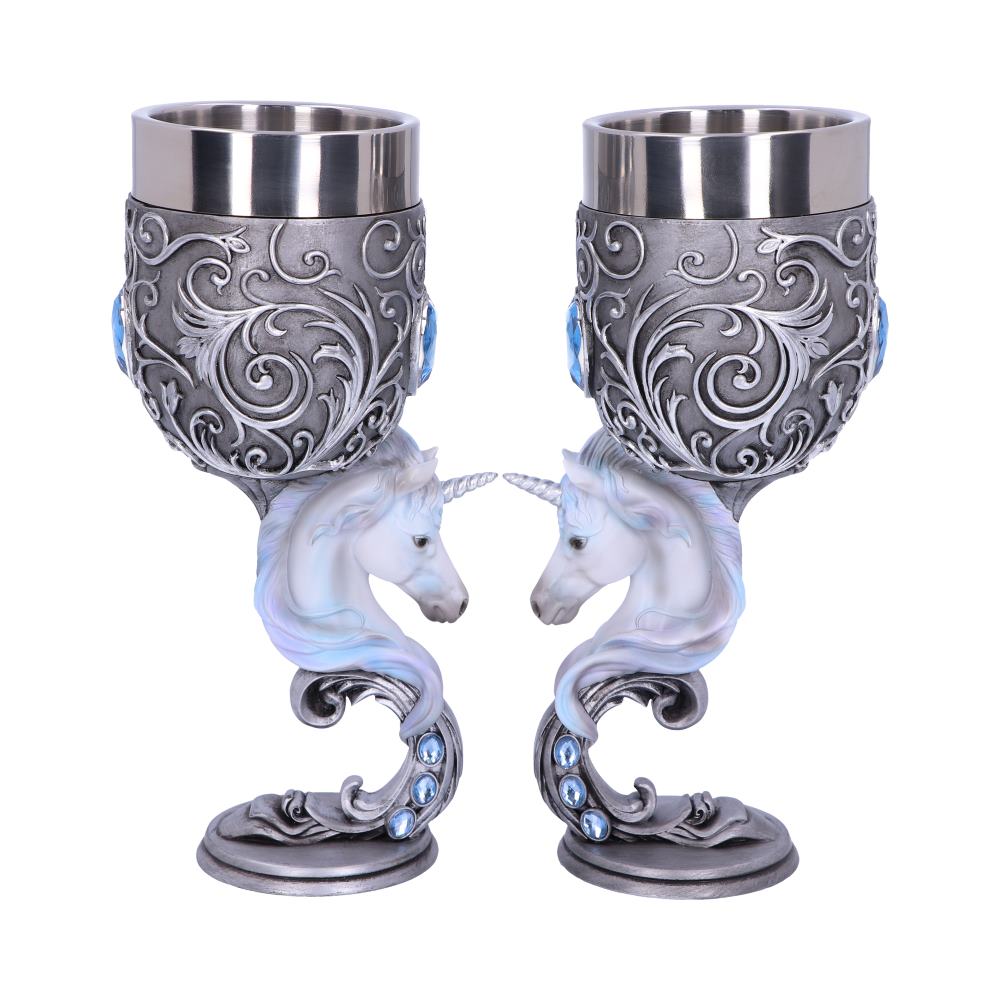 Enchanted Hearts Twin Unicorn Heart Set of Two Goblets Default Title - Goblets & Chalices at Gift Moments